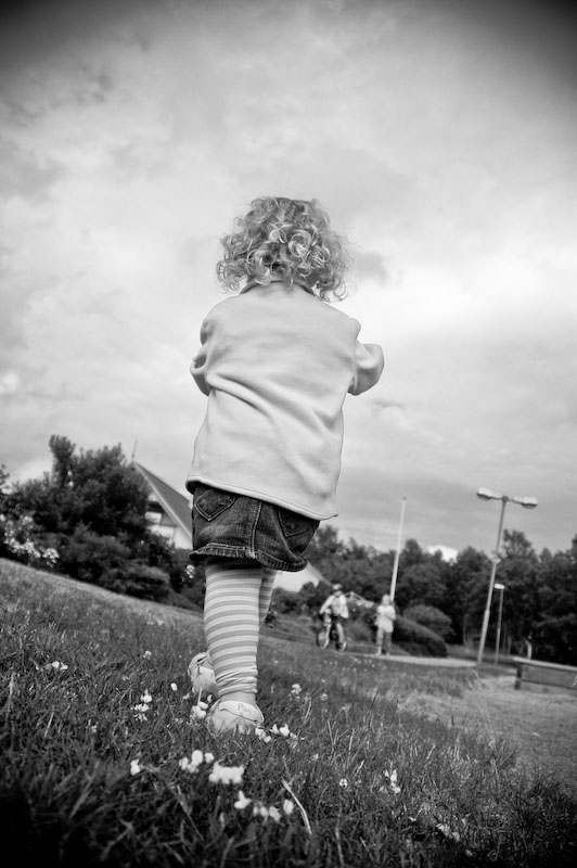 The girl in striped tights