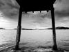 Under the diving tower